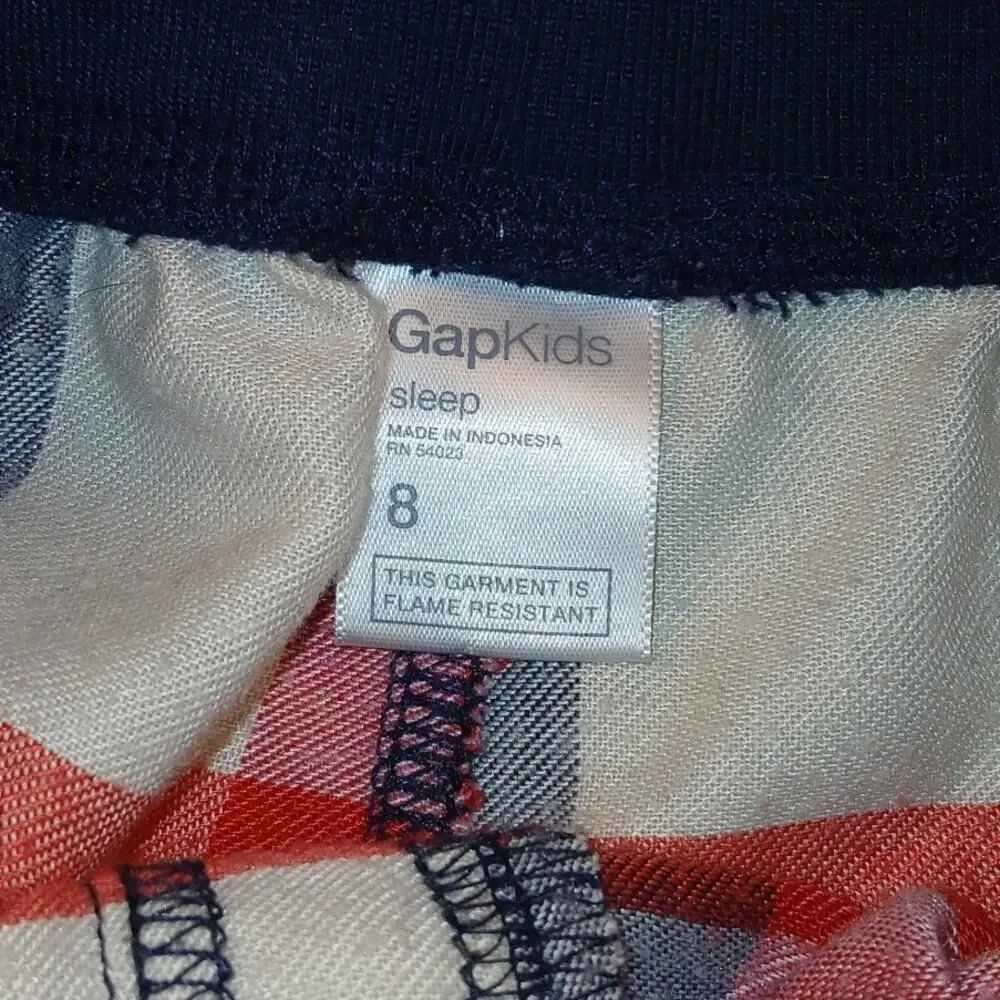 GAP KIDS Girls Lightweight Red & Black Plaid Pajama Pants - Size: 8